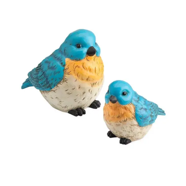 Plow & Hearth Colorful Oversized Bluebird Garden Statues, Set of 2