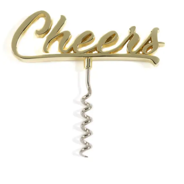 "Cheers" Cork Screw - Gold - Shiraleah